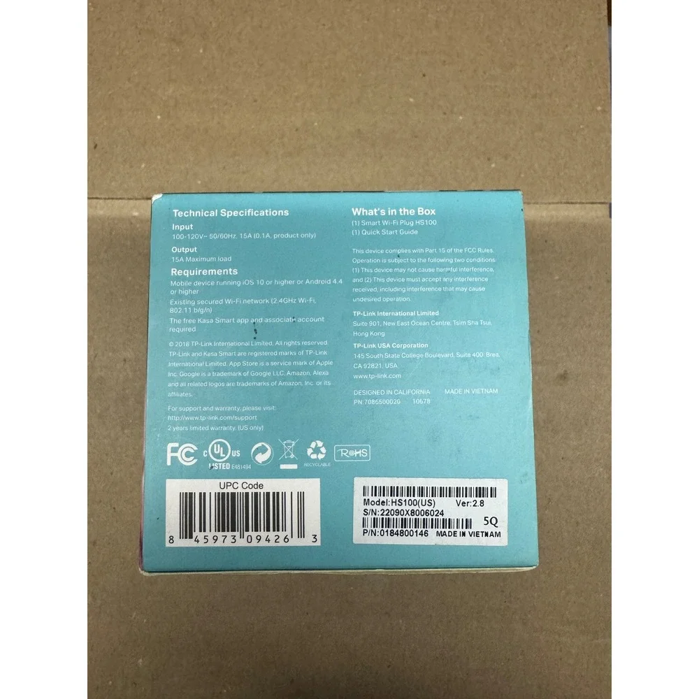 TP Link Kasa Smart Wi Fi Plug‎ HS100 Remote Control Scheduling Away Mode